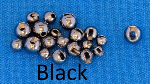 Veniard Tungsten Beads Slotted 4mm Medium Black Fly Tying Materials